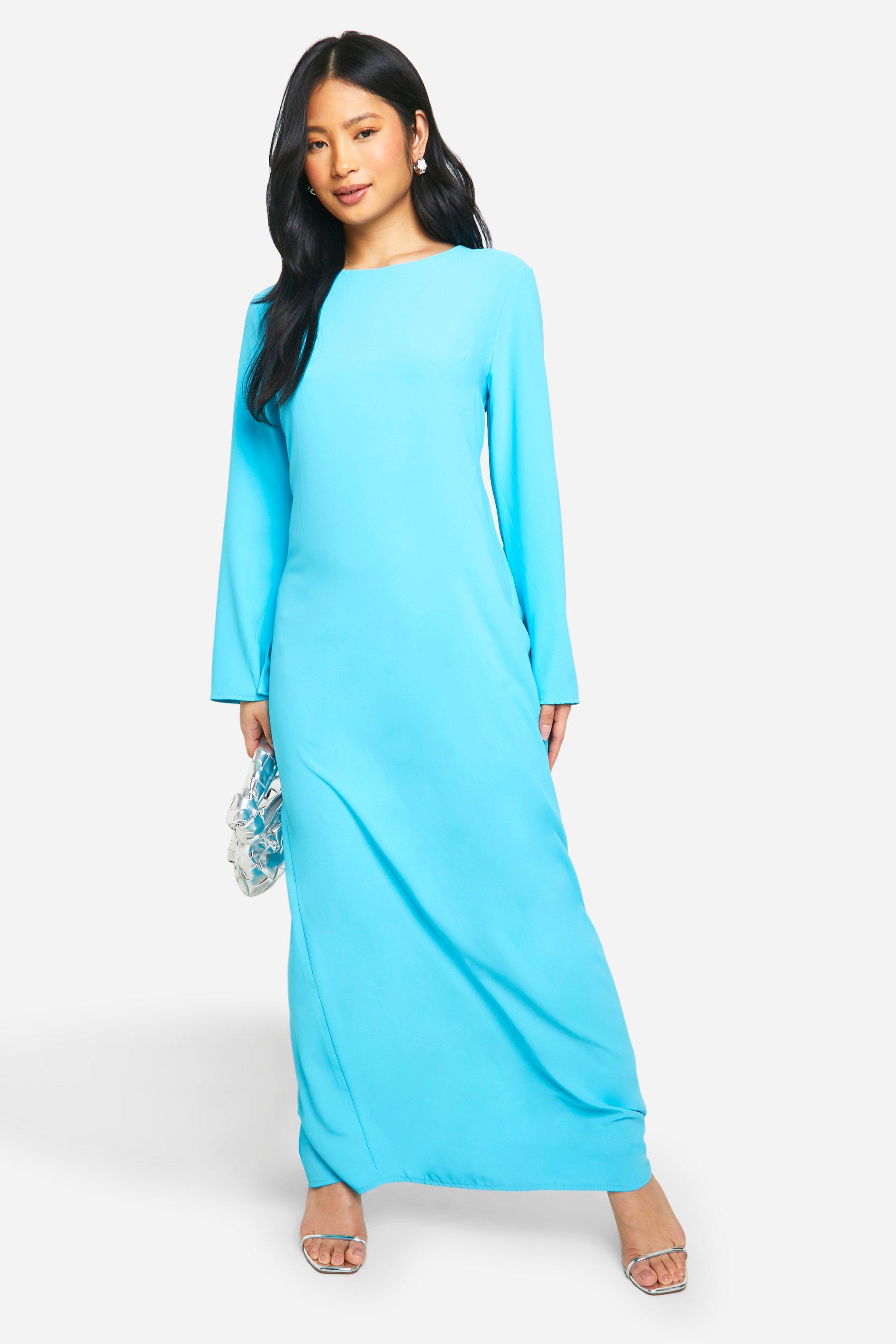 Petite Bow Detail Open Back Maxi Dress boohoo DK